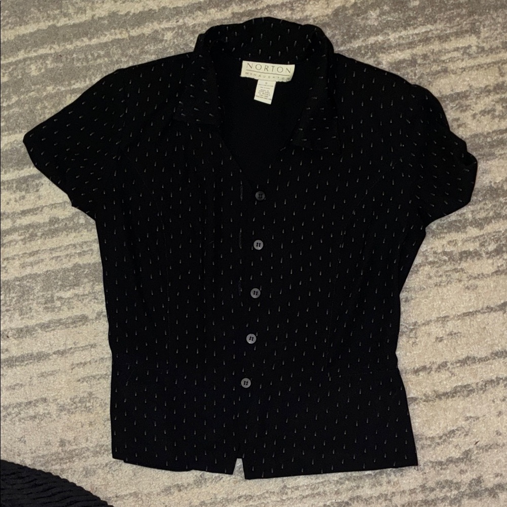 Women's Vintage Black Button-Up Top
